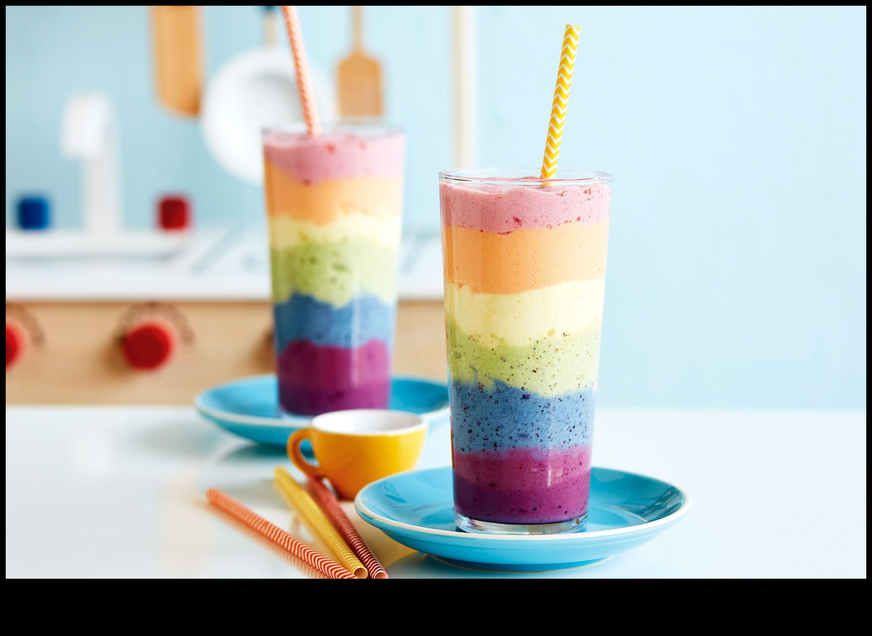 Rainbow Revival: îmbrățișarea unui spectru de culori în smoothie-urile tale